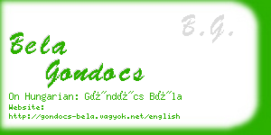 bela gondocs business card